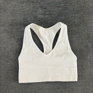 Gilly Hicks White Ribbed Racerback Tank Bra